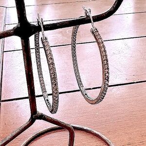 STERLING SILVER CZ HOOPS